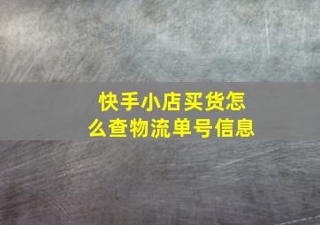 快手小店买货怎么查物流单号信息