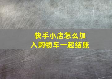 快手小店怎么加入购物车一起结账