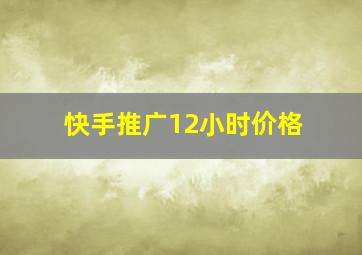 快手推广12小时价格