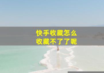 快手收藏怎么收藏不了了呢