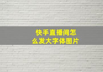 快手直播间怎么发大字体图片