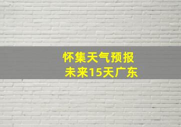 怀集天气预报未来15天广东