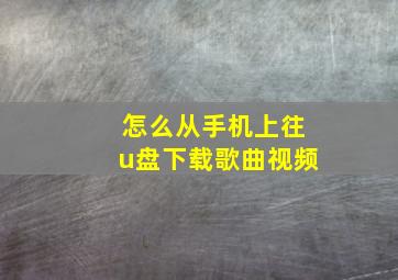 怎么从手机上往u盘下载歌曲视频