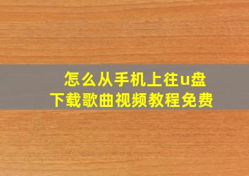 怎么从手机上往u盘下载歌曲视频教程免费