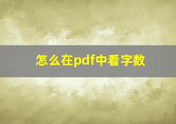 怎么在pdf中看字数