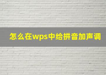 怎么在wps中给拼音加声调