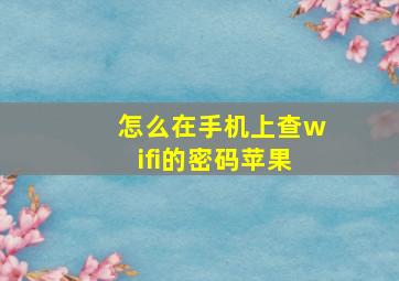 怎么在手机上查wifi的密码苹果