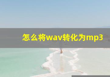 怎么将wav转化为mp3