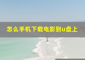 怎么手机下载电影到u盘上