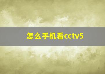 怎么手机看cctv5