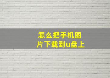 怎么把手机图片下载到u盘上