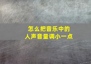 怎么把音乐中的人声音量调小一点