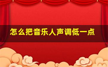 怎么把音乐人声调低一点