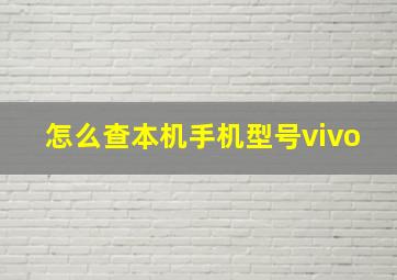 怎么查本机手机型号vivo