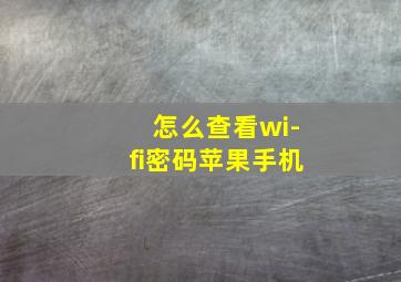 怎么查看wi-fi密码苹果手机