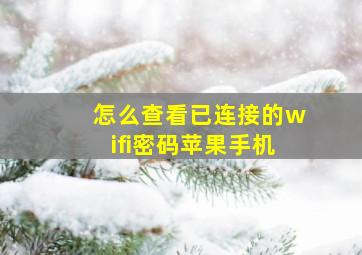 怎么查看已连接的wifi密码苹果手机