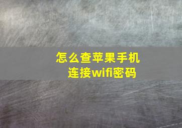 怎么查苹果手机连接wifi密码