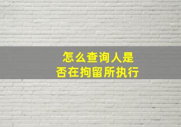 怎么查询人是否在拘留所执行