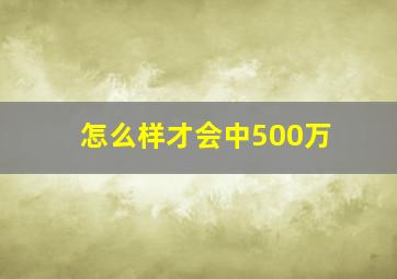 怎么样才会中500万