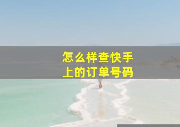 怎么样查快手上的订单号码