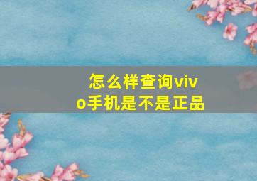 怎么样查询vivo手机是不是正品