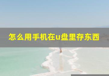 怎么用手机在u盘里存东西