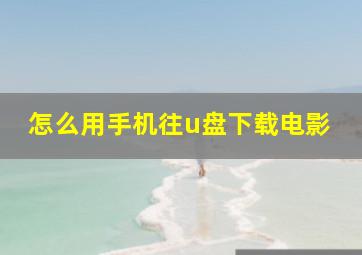 怎么用手机往u盘下载电影