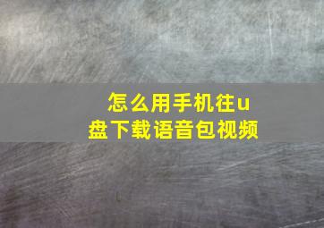 怎么用手机往u盘下载语音包视频