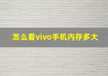 怎么看vivo手机内存多大