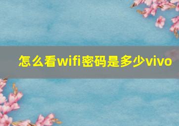 怎么看wifi密码是多少vivo