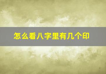 怎么看八字里有几个印