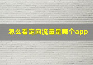 怎么看定向流量是哪个app