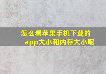 怎么看苹果手机下载的app大小和内存大小呢