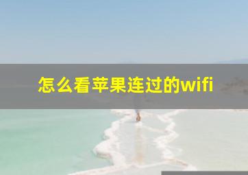 怎么看苹果连过的wifi