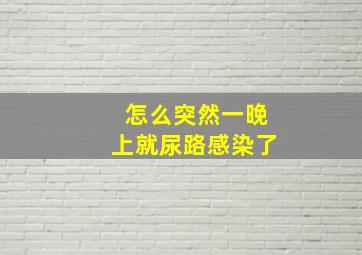 怎么突然一晚上就尿路感染了