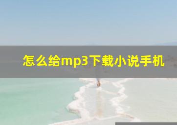 怎么给mp3下载小说手机