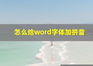 怎么给word字体加拼音