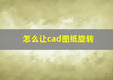 怎么让cad图纸旋转