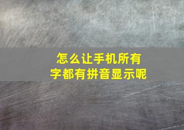 怎么让手机所有字都有拼音显示呢