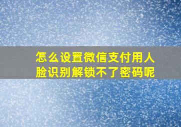 怎么设置微信支付用人脸识别解锁不了密码呢