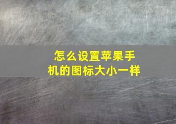 怎么设置苹果手机的图标大小一样