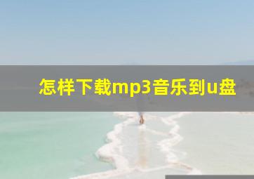 怎样下载mp3音乐到u盘