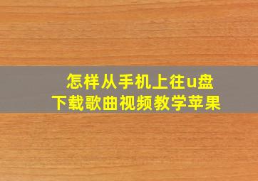 怎样从手机上往u盘下载歌曲视频教学苹果