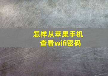 怎样从苹果手机查看wifi密码