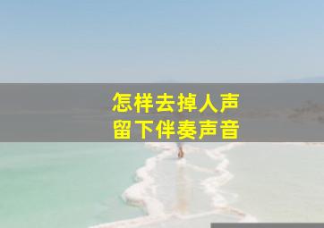 怎样去掉人声留下伴奏声音