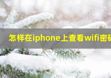 怎样在iphone上查看wifi密码