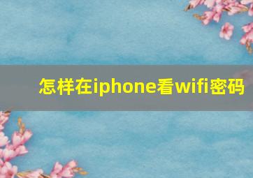 怎样在iphone看wifi密码