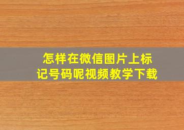 怎样在微信图片上标记号码呢视频教学下载