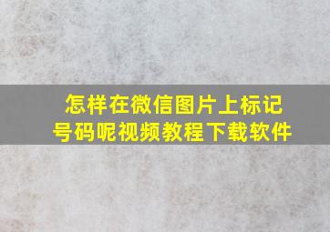 怎样在微信图片上标记号码呢视频教程下载软件