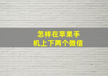 怎样在苹果手机上下两个微信